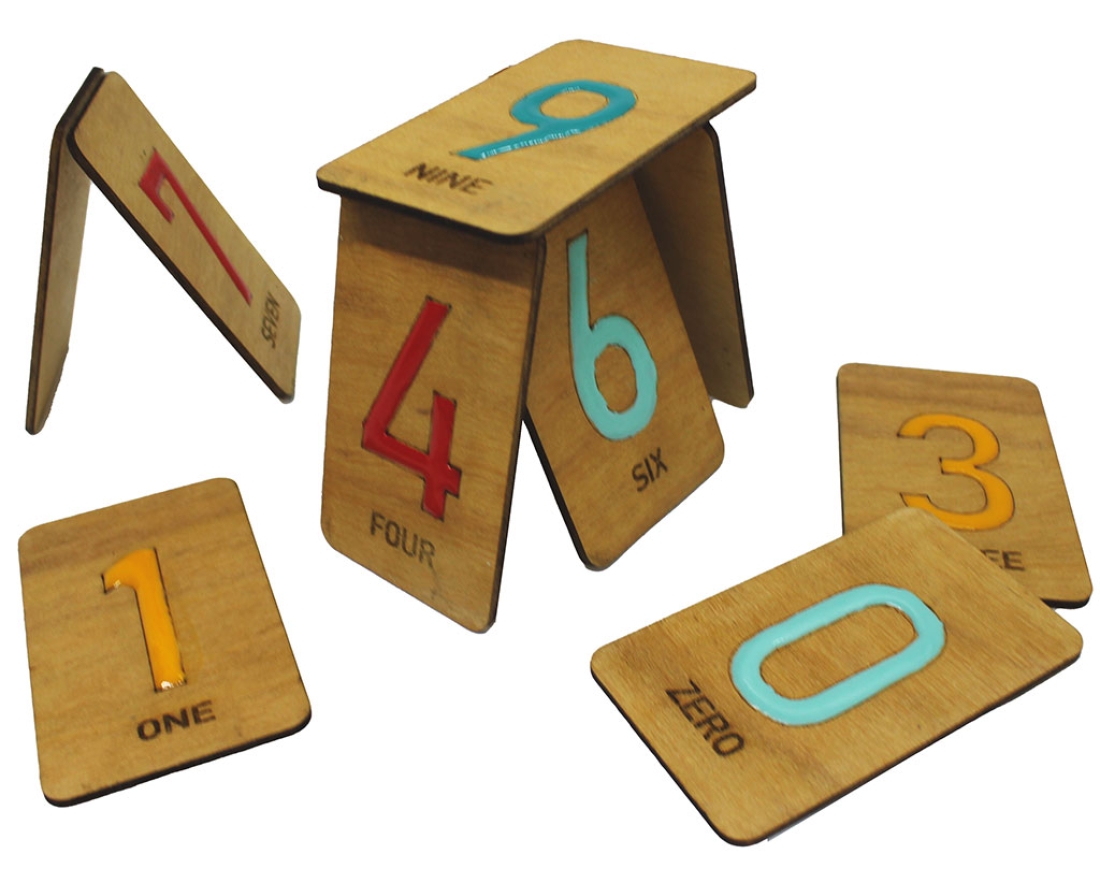 C3 Numbers Learning Wooden Playing Cards for Kids 