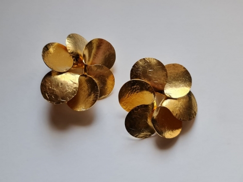 Pinwheel Handmade Gold-Plated Earrings