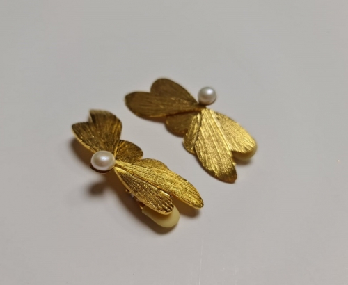 Butterfly with Me Handmade Gold-Plated Earrings