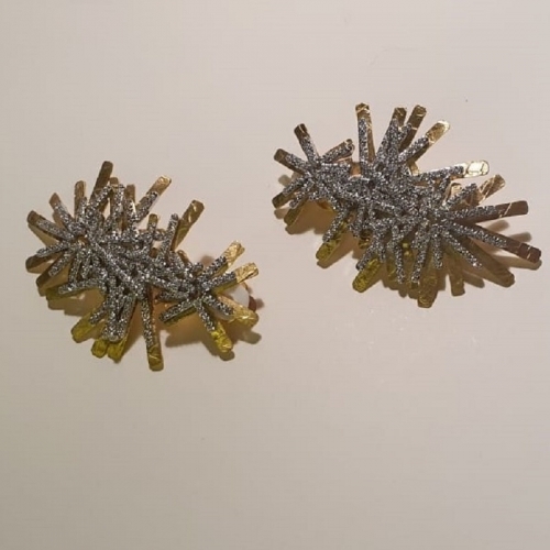 Zircon Sticks Handmade gold-Plated Earrings