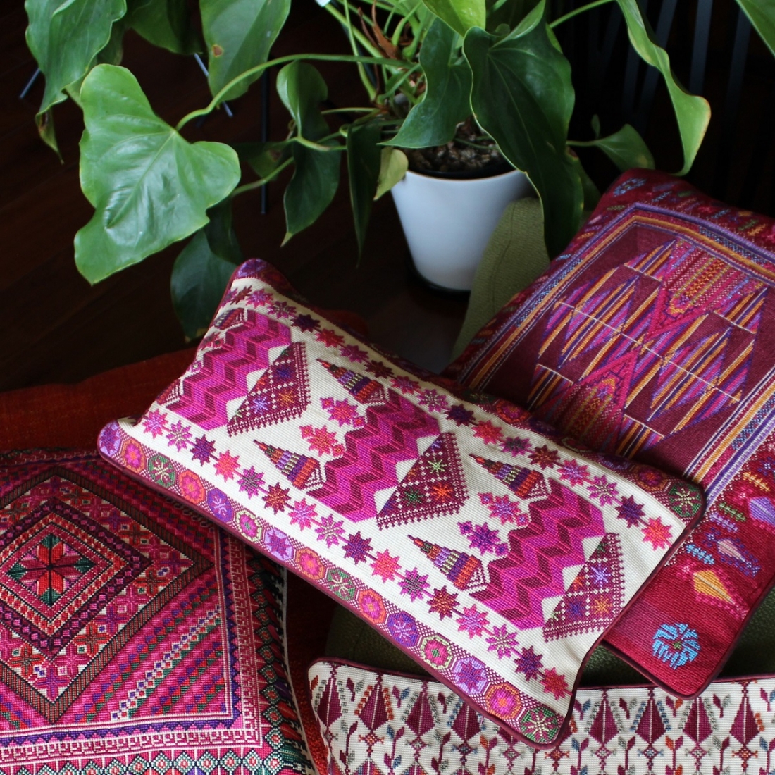 Palestinian Heritage handmade embroidered cushion 