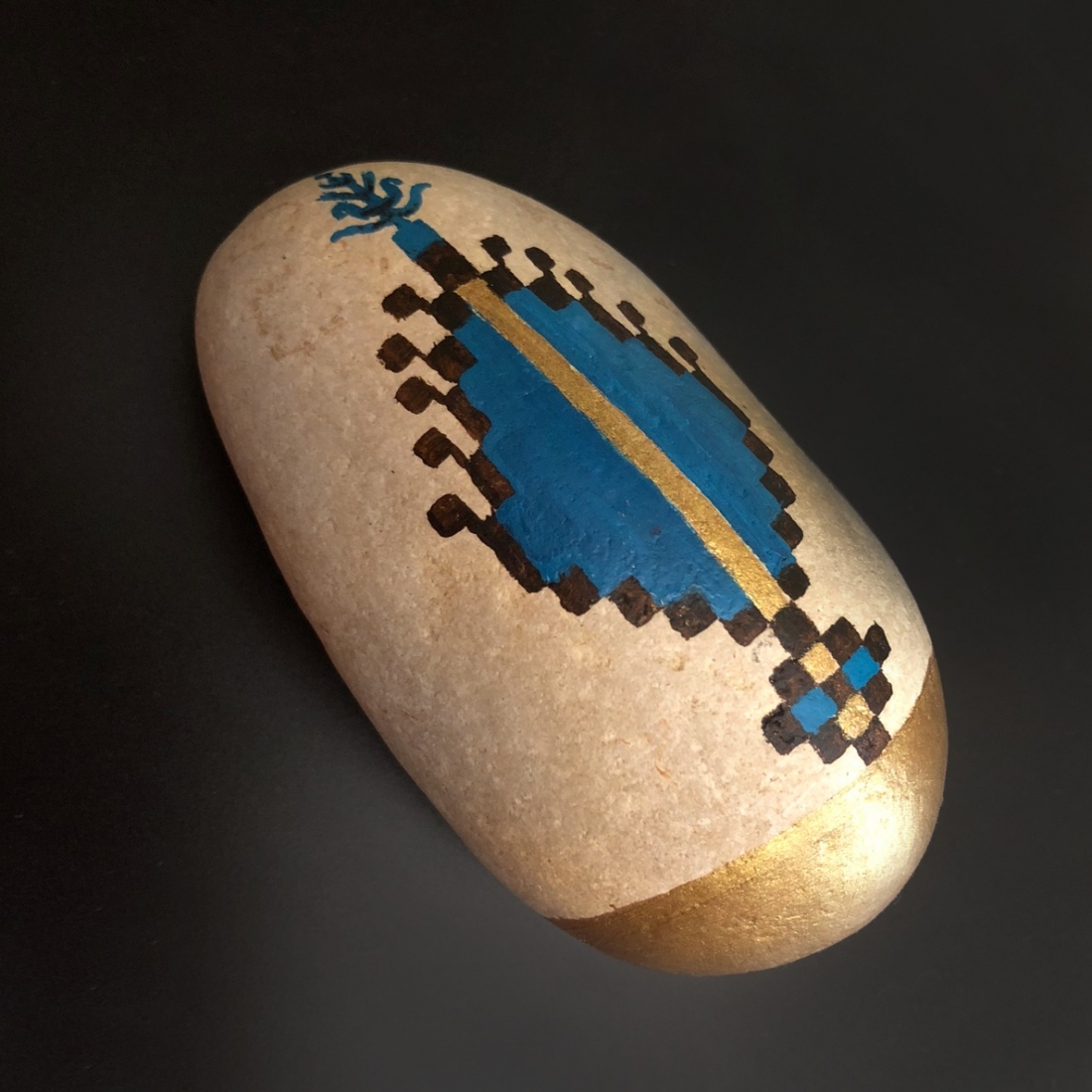 Blue Mexican Pebble Art