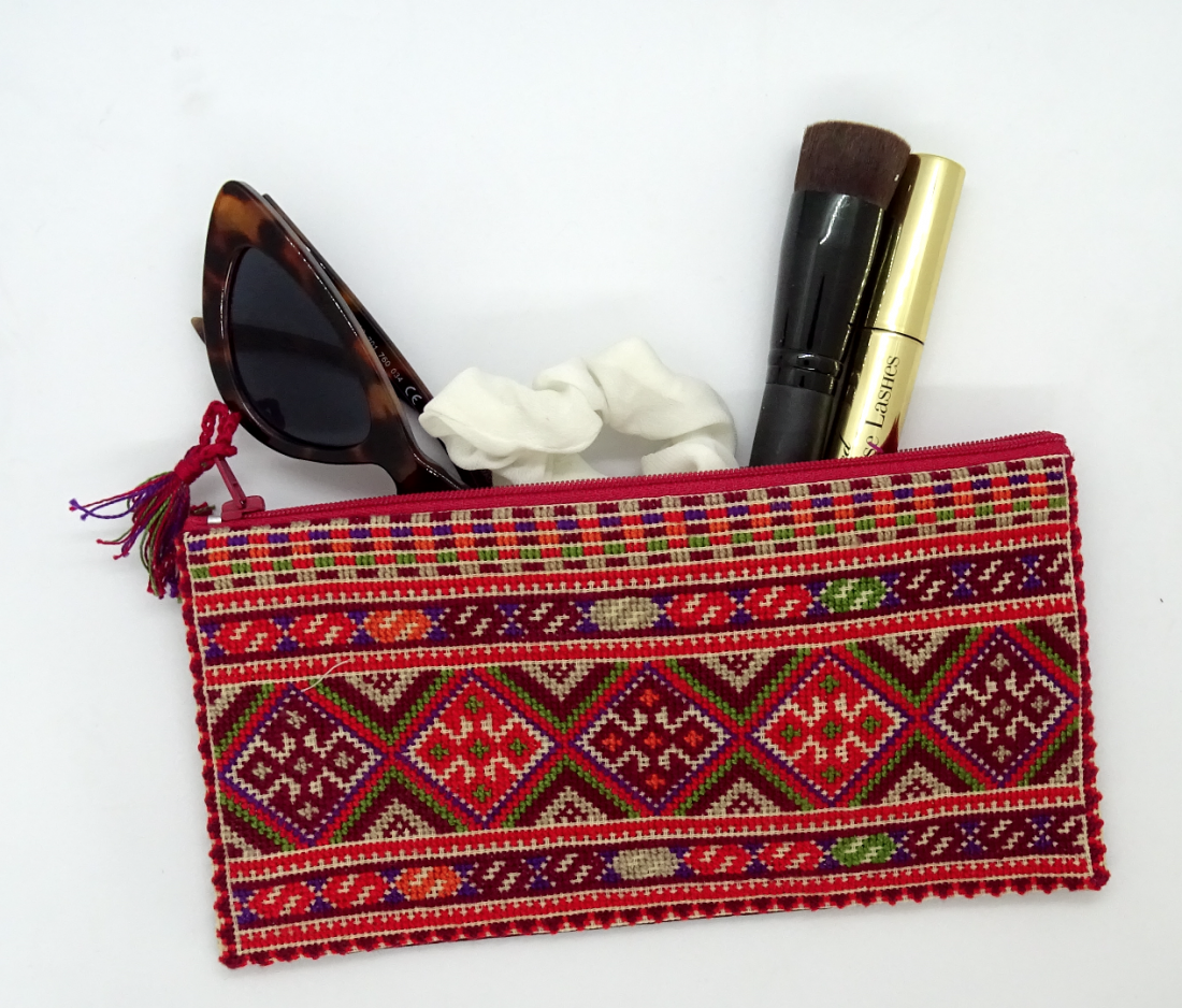 Red Cosmetic Handmade Pouch 