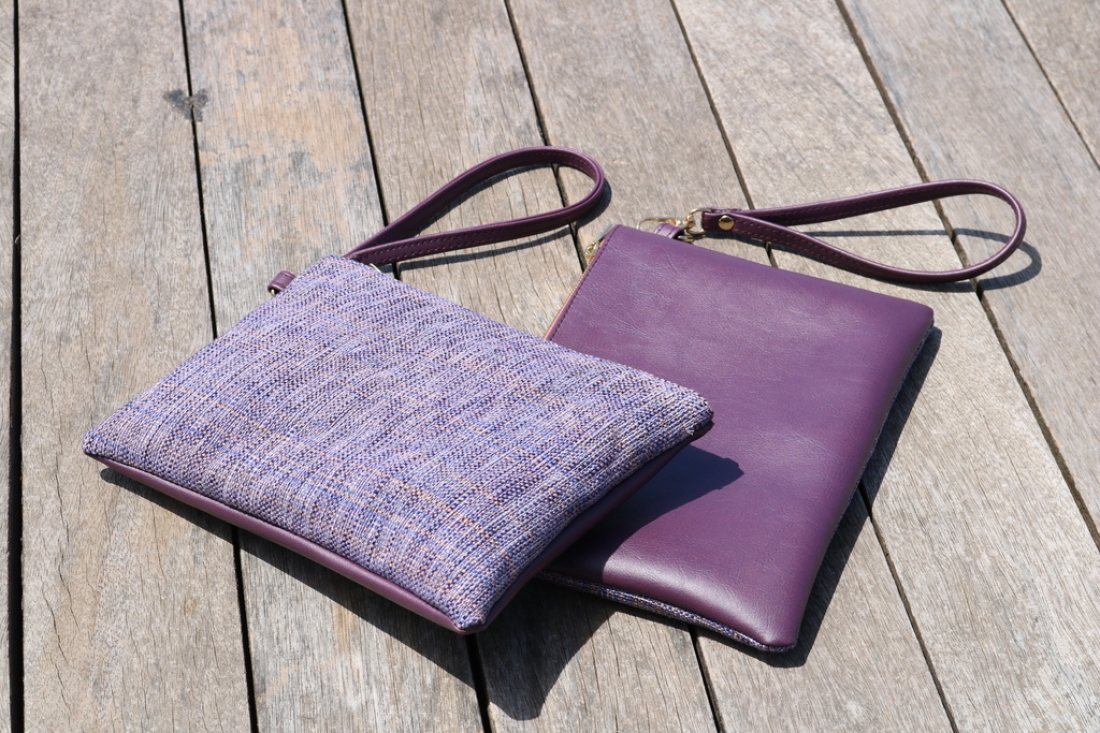 La Pochette - Purple Canvas with Purple vegan Leather