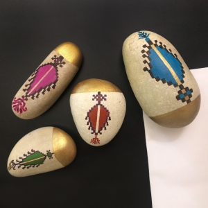 Mexican Pebble Art Set of 4