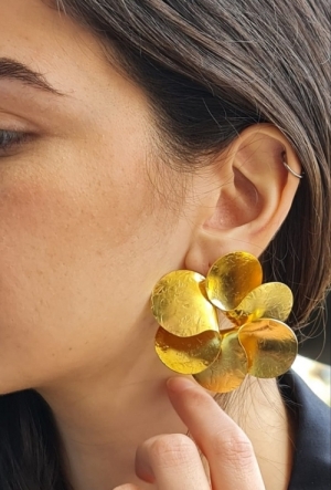 Pinwheel Handmade Gold-Plated Earrings